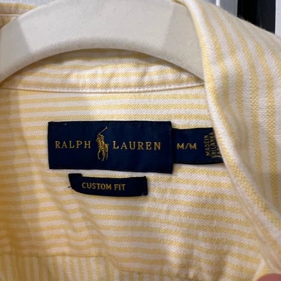 Ralph Lauren Custom Fit Shirt in Soft Yellow Stripes - Picture 2 of 2